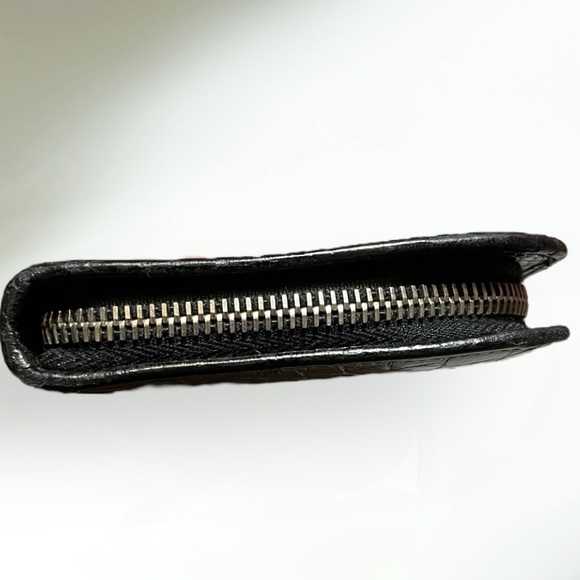 Saint Laurent Croc 🐊 Embossed Black Zippy Wallet YSL - Picture 4 of 9